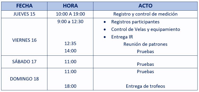 programa campeonato españa j80 baiona 2022